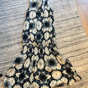 Ramy Brook NYC M silk blue and white dress/ cover up